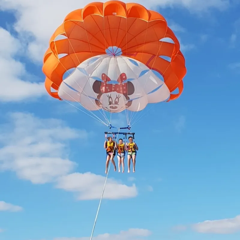 a parachute is flying in the air